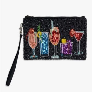 Beaded Cocktail Clutch - Black